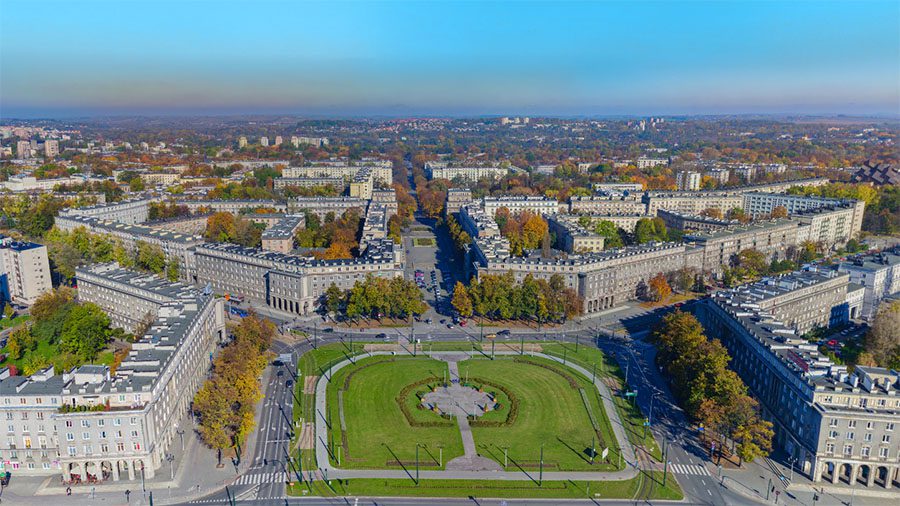 Nowa Huta Krakow 360 graden luchtfoto - Bezoek Krakau