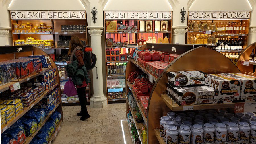 Markt en shoppen in Krakow, Polen